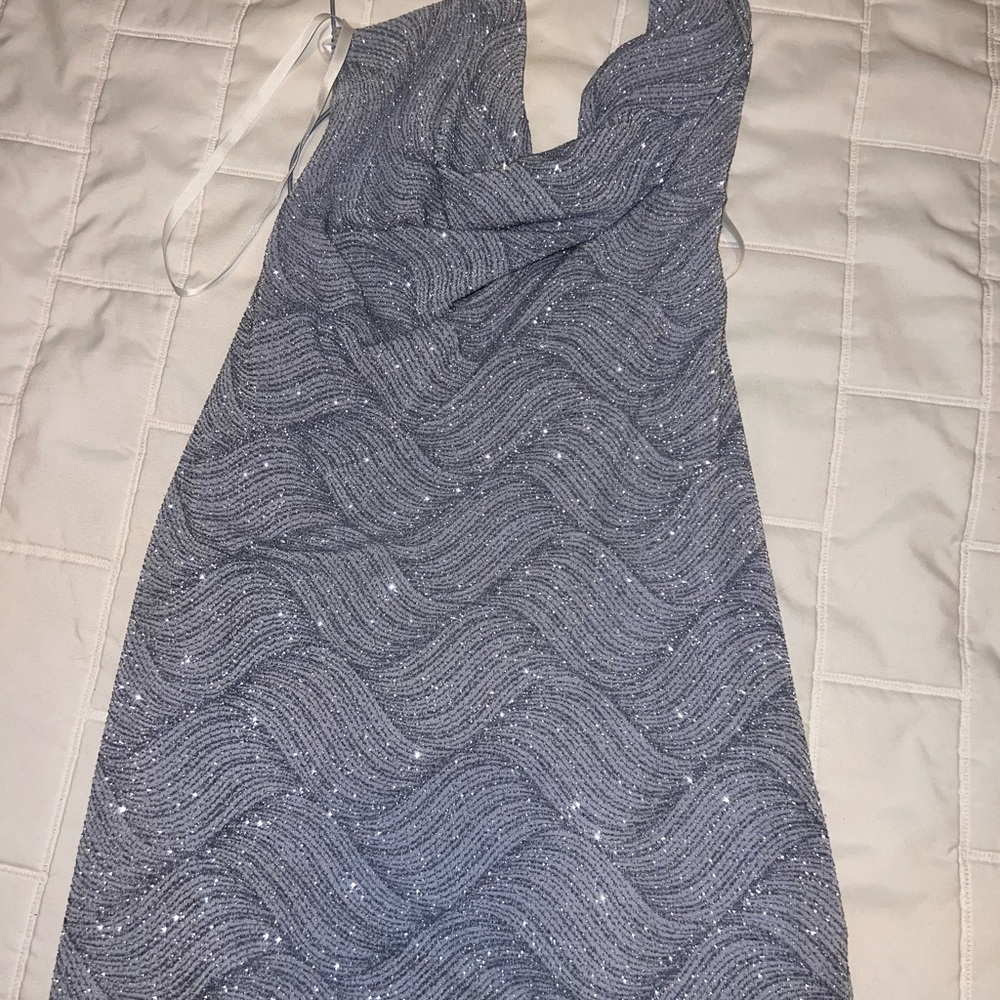 Brand new mini glittery baby blue dress.
